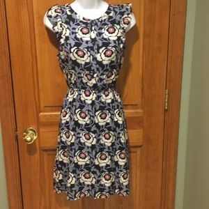 Blue and Violet Flower Summer Dress